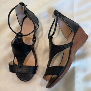 Black Wedge Sandals